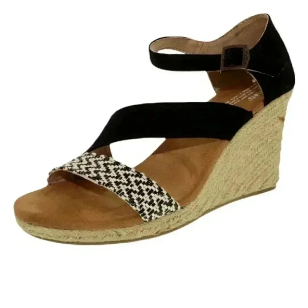 Toms Clarissa Woven Rope Ankle-High Canvas Sandal